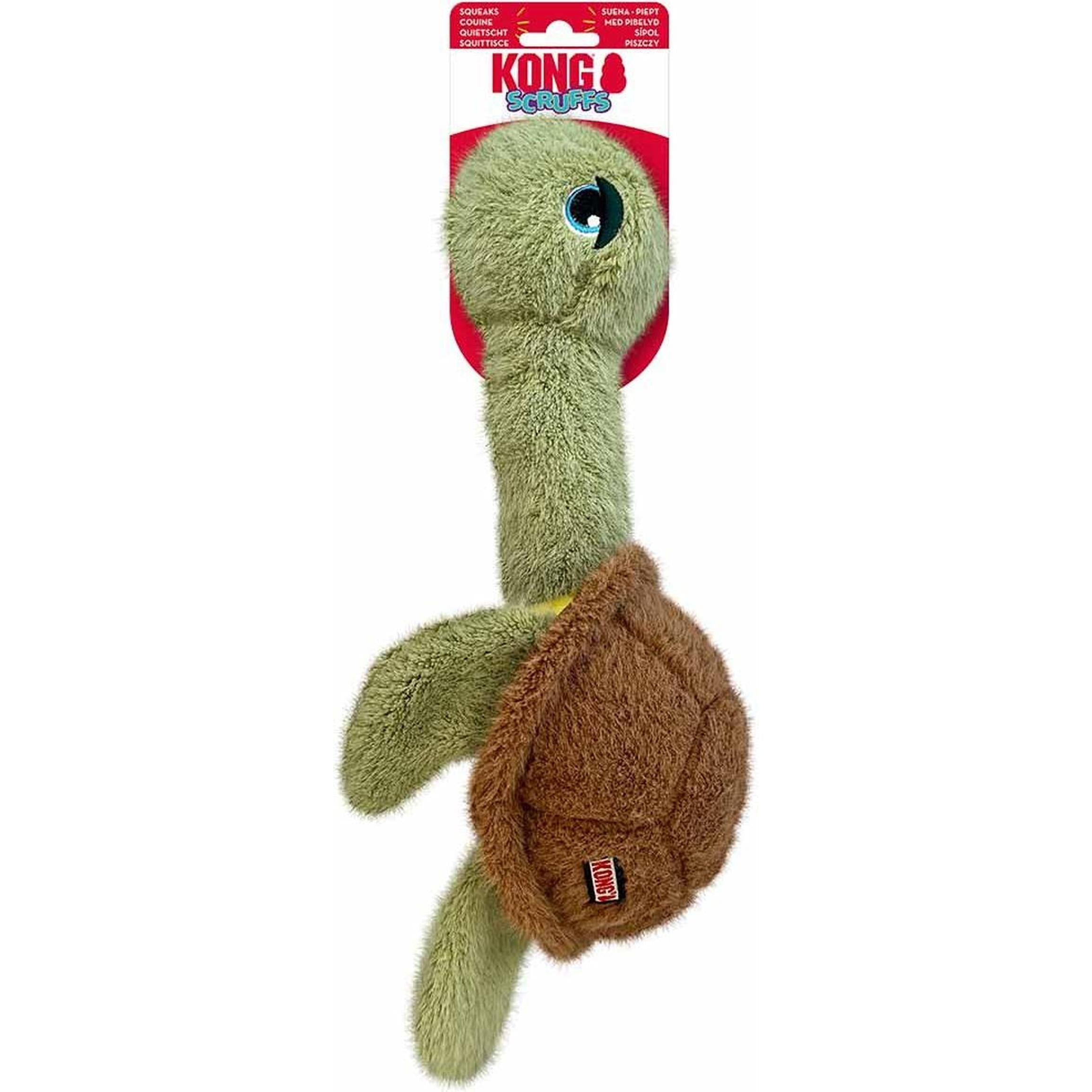 KONG Scruffs Turtle M/L Peluche Tortue pour Chien avec Couineur