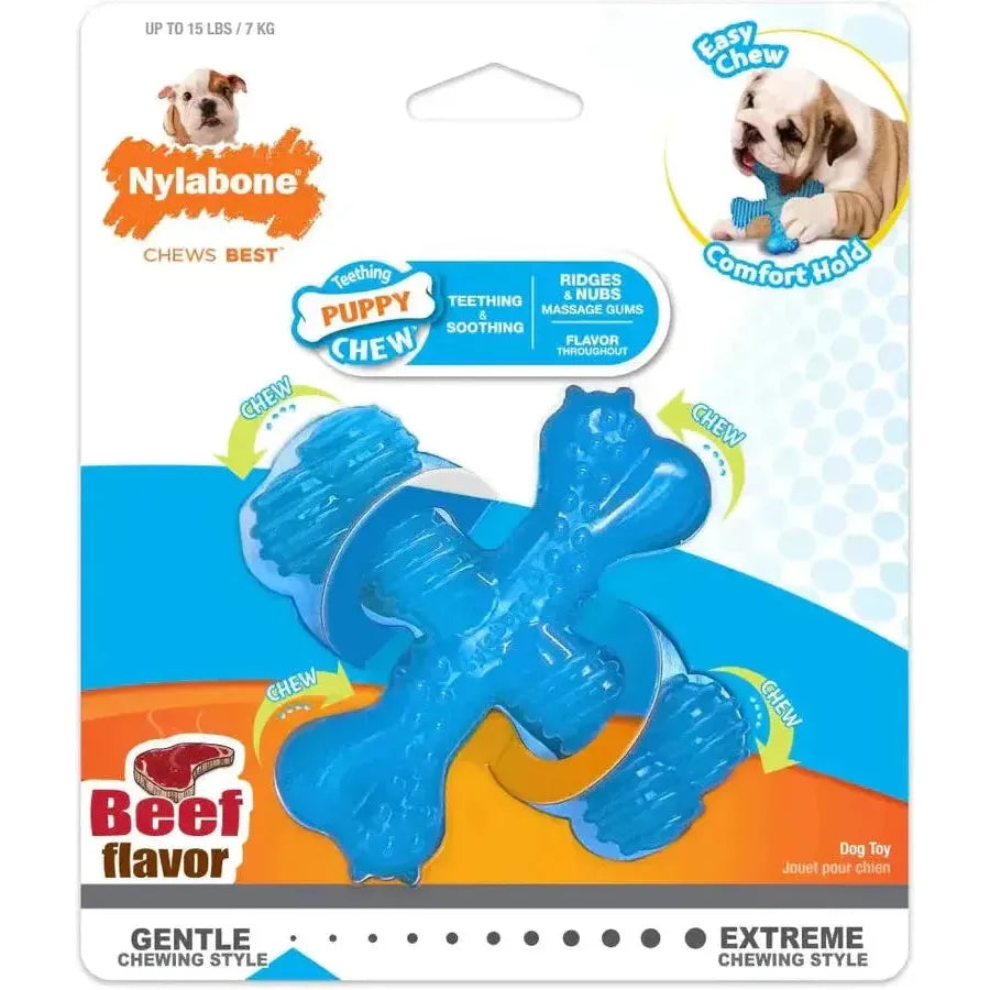 NYLABONE Jouet Chiot Saveur Bœuf Nylon Souple Résistant XS