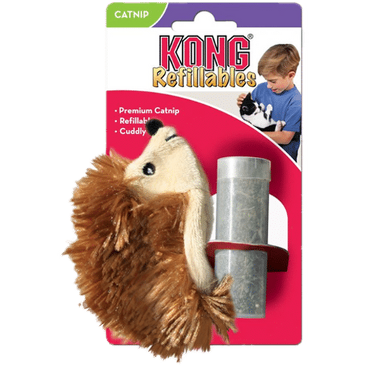 KONG Refillables Hedgehog Jouet pour Chat avec Herbe à Chat Rechargeable Marron Taille Unique