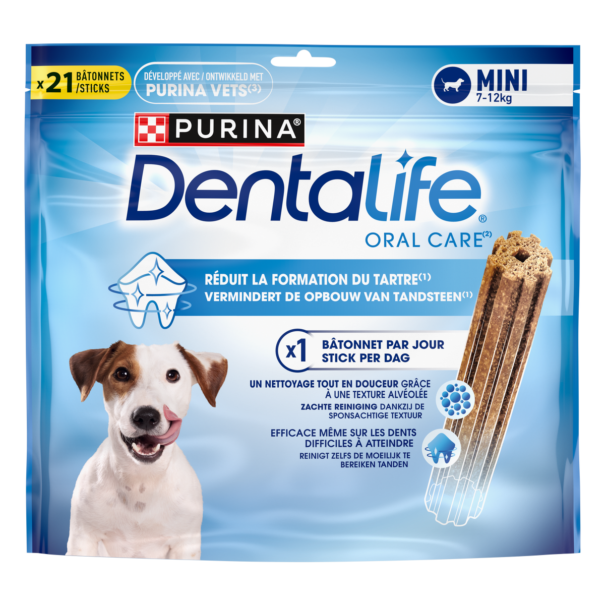 PURINA Dentalife Bâtonnets à Mâcher pour Chien de Petite Taille 7 à 12kg 21 Bâtonnets 345g