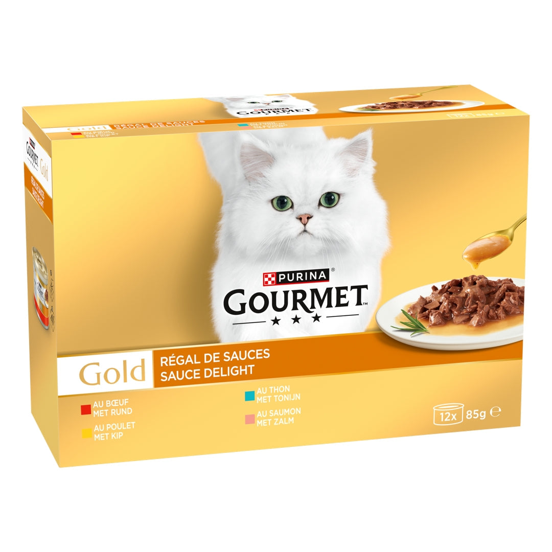 GOURMET Gold Régal de Sauces pour Chat 4 Recettes 12x85g
