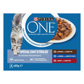 PURINA ONE Sachets pour Chat Stérilisé Canard Sardine et Bœuf 8x85g