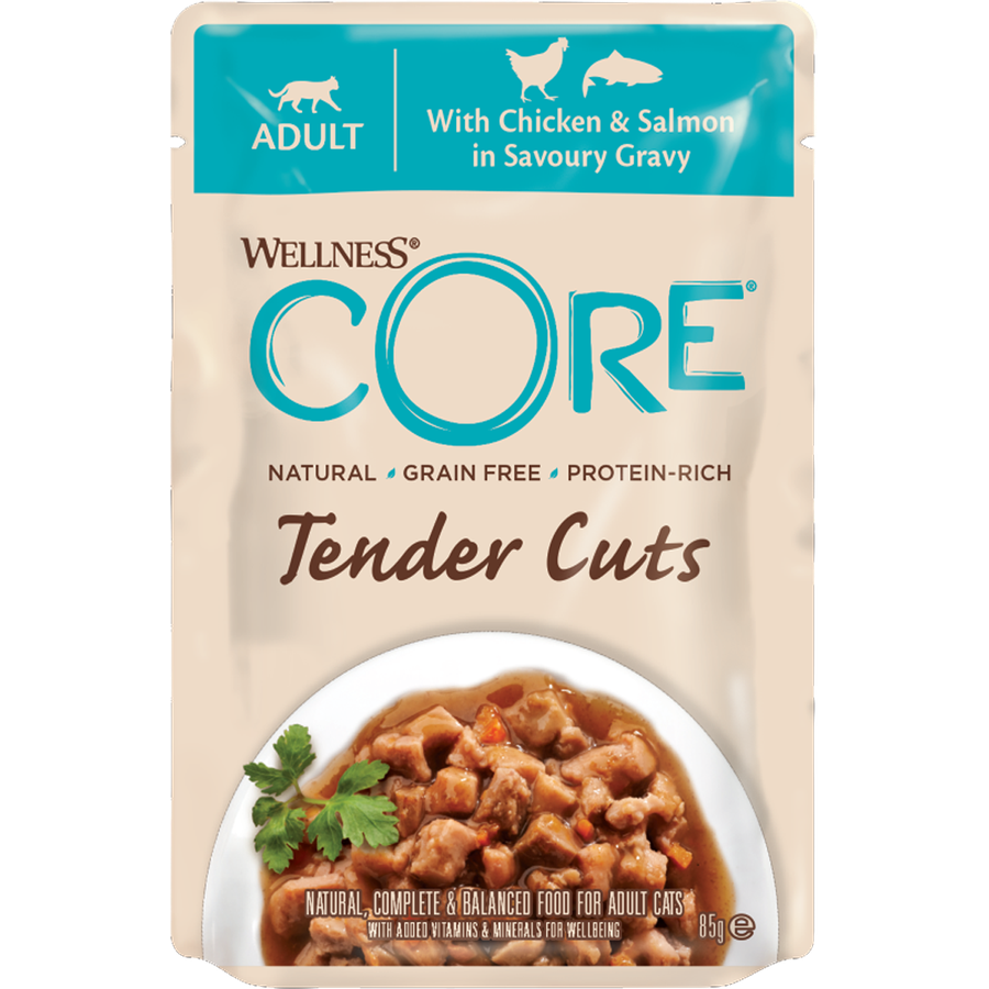 WELLNESS CORE Chat Tender Cuts Poulet Saumon 85g