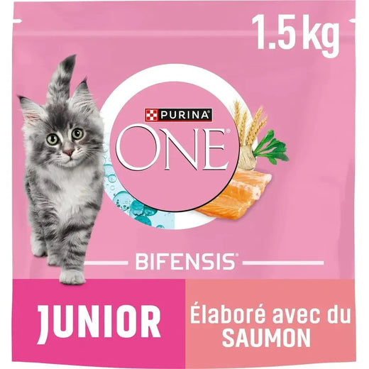 Croquettes Chaton PURINA ONE Junior Saumon & Céréales 1,5 kg