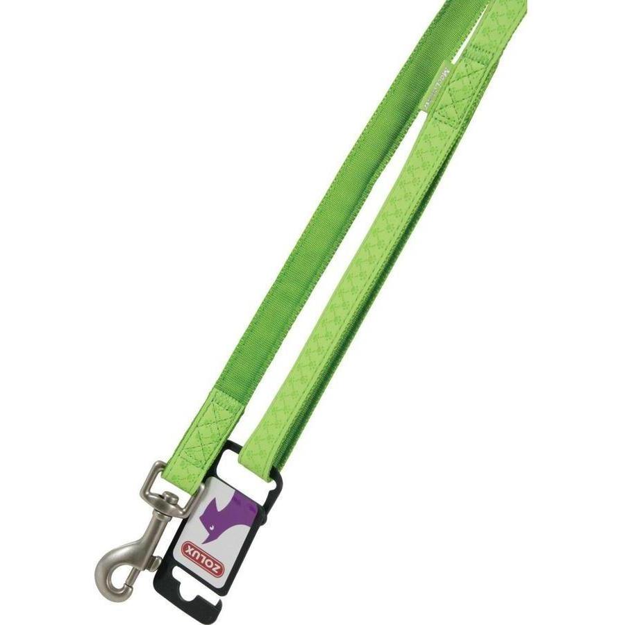 ZOLUX Laisse Mac Leather 1,2 m vert avec médaille et chaînette