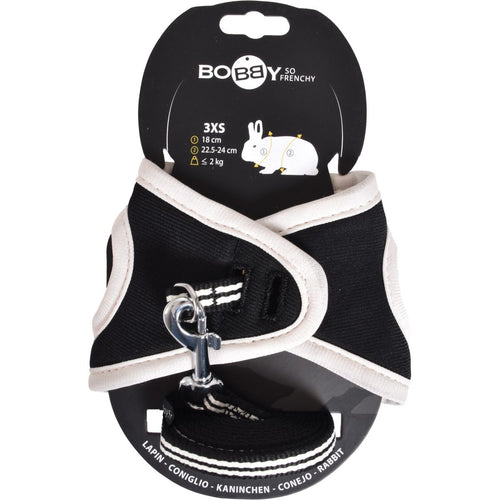 BOBBY Pack Rongeur Harnais + Laisse Stripe Noir Taille 2XS