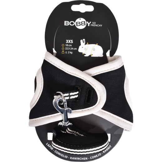 BOBBY Pack Rongeur Harnais + Laisse Stripe Noir Taille 2XS