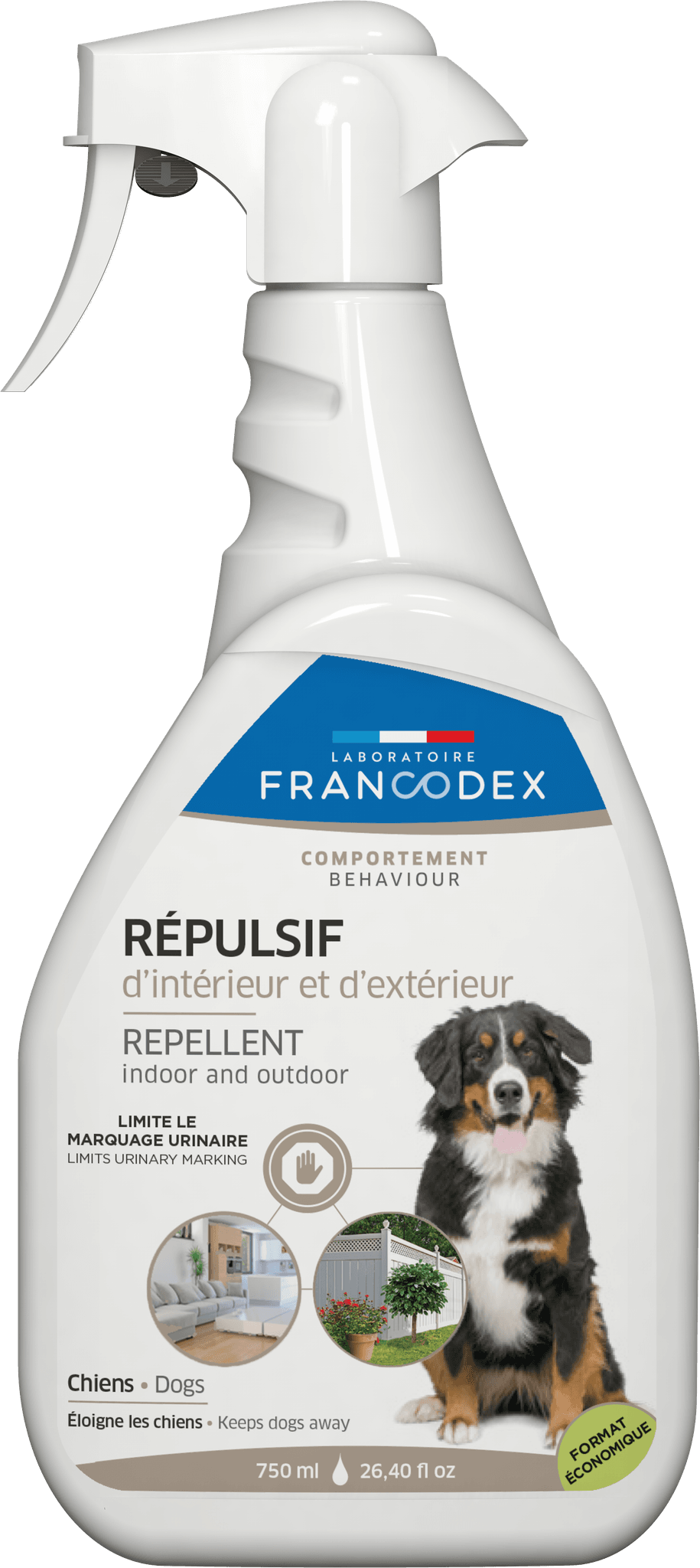 FRANCODEX Répulsif Extérieur Chien 750ml