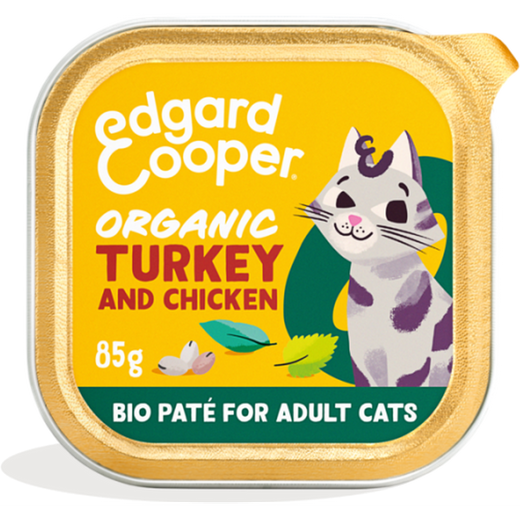 EDGARD COOPER Bio Chat Adulte Pâté Dinde et Poulet 85g