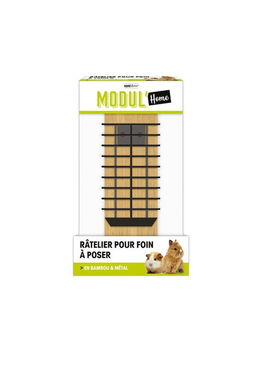 HAMIFORM RATELIER POUR FOIN A POSER MODUL'HOME Bambou et Métal pour Lapin et Cochon d'Inde