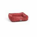 Panier rectangulaire antiderapant velours cotele vieux rose 65x45x20cm