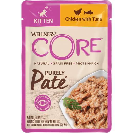 WELLNESS CORE Chat Purely Pâté Nourriture humide Poulet Thon 85g