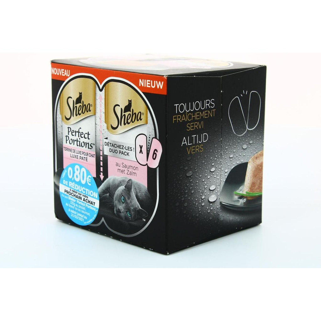 SHEBA Perfect Portions Terrine Luxe au Saumon pour Chats Adultes 3x75g