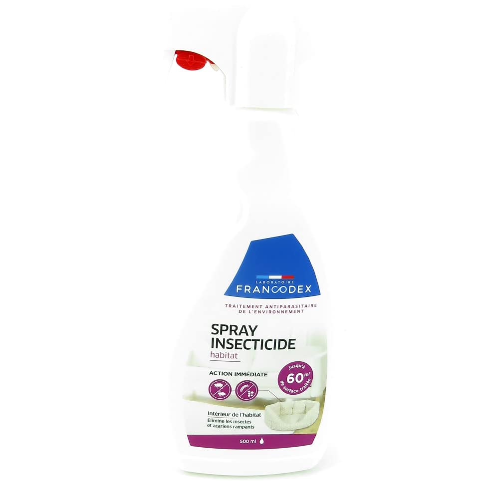 FRANCODEX Spray Antiparasitaire Répulsif Habitat Chiens et Chats 500ml