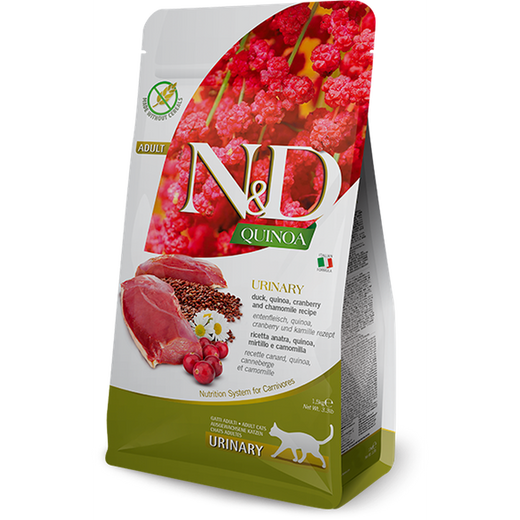 FARMINA N&D Quinoa Urinary Canard Croquettes pour Chat Adulte 1,5kg