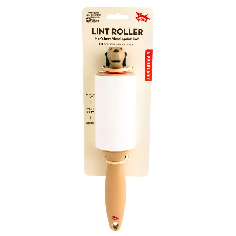 KIKKERLAND Kobe Lint Roller Rouleau Anti-Peluches Réutilisable Forme Chien