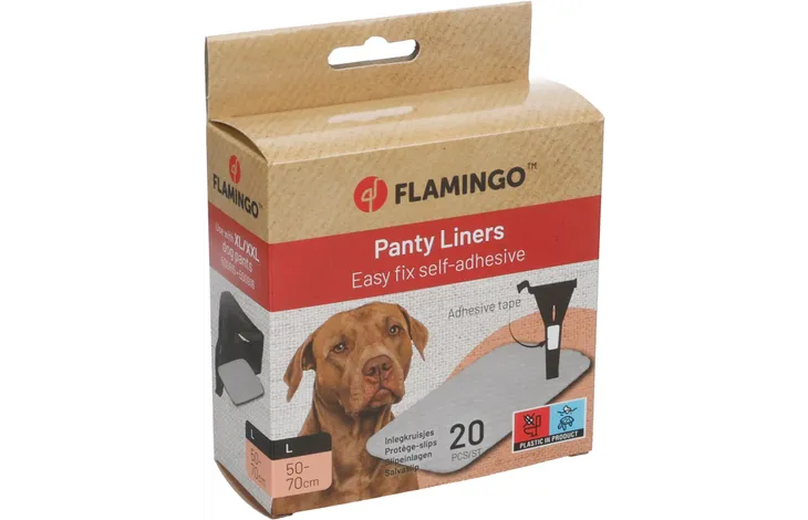 FLAMINGO 6XPROTEGE-SLIPS NR4/5 Protections absorbantes pour chienne Taille 4/5 Pack de 6
