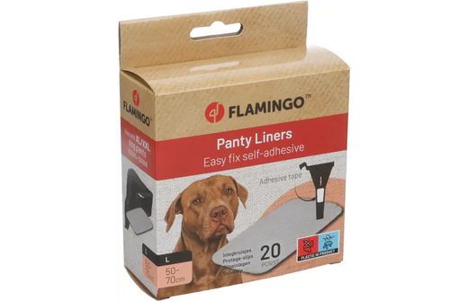 FLAMINGO 6XPROTEGE-SLIPS NR4/5 Protections absorbantes pour chienne Taille 4/5 Pack de 6