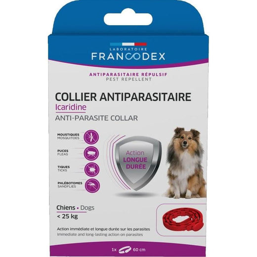 Collier Icaridine pour chien de moins de 25kg Rouge 60cm
