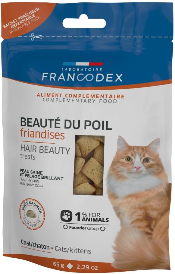 FRANCODEX Friandises Beauté du Poil Chat et Chaton 65g