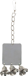 FLAMINGO Miroir avec 3 Grelots pour Perroquet Argent 22,5x6,5x6,5cm