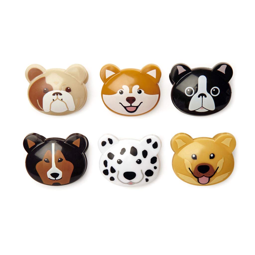 KIKKERLAND Doggie Bag Clips Set de 6 pinces à sachets chiens saucisses