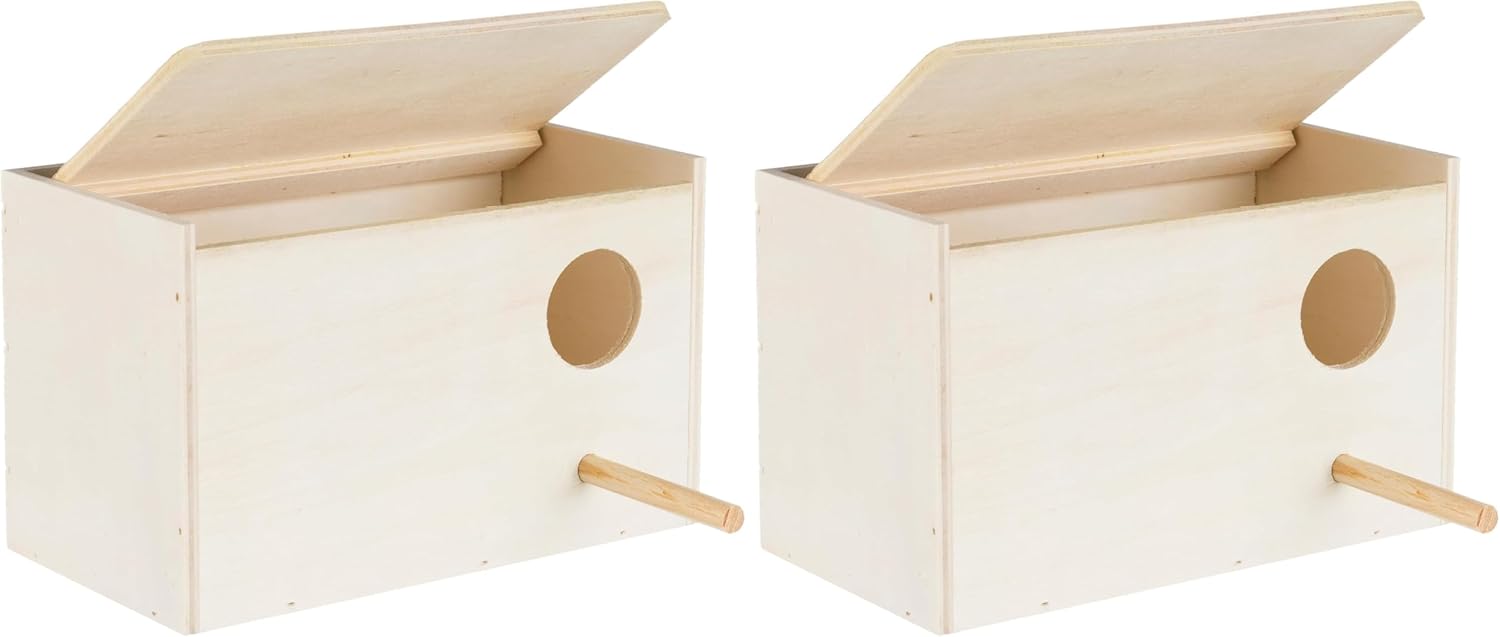 TRIXIE Nichoir Perruche 21x13x12cm Bois avec Perchoir Lot de 2