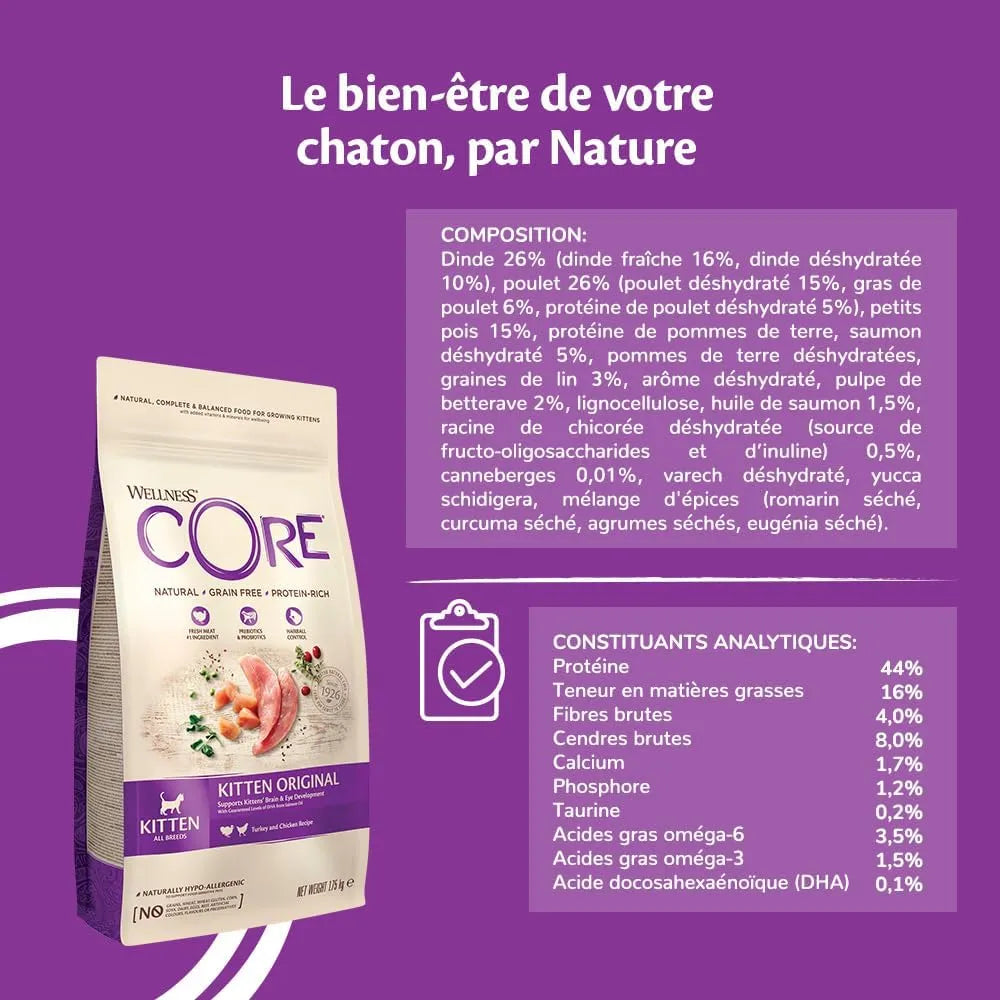 WELLNESS CORE Chaton Croquettes Dinde Poulet