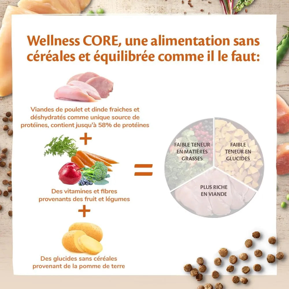 WELLNESS CORE Original Croquettes Chat Dinde Poulet