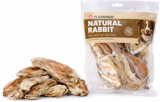 FLAMINGO Nature Snack Oreilles de Lapin avec Poil 200g