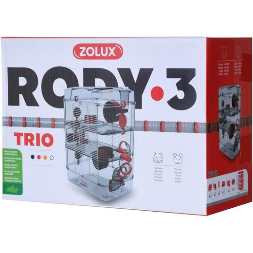 ZOLUX Cage rongeurs RODY 3 TRIO Rouge L 53 x l 27 x H 41 cm