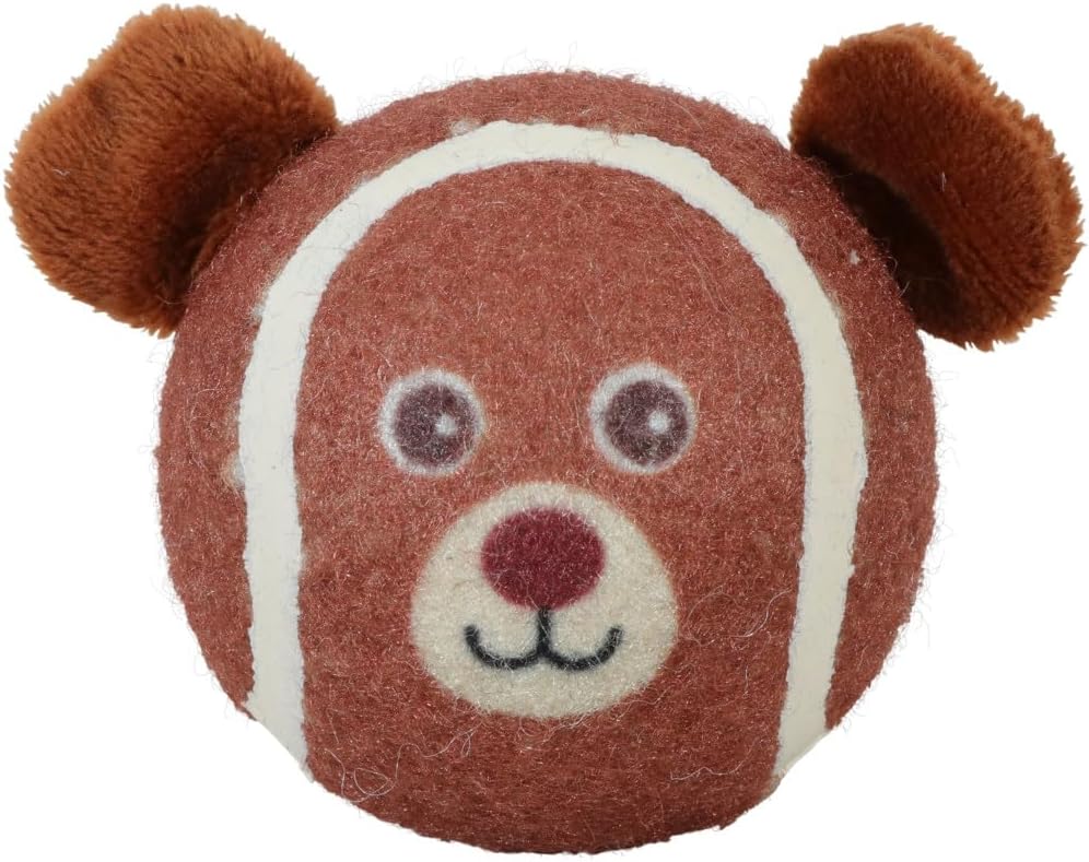 ZOLUX Balle de Tennis Ourson Taille L Marron ø 8 cm pour Chien