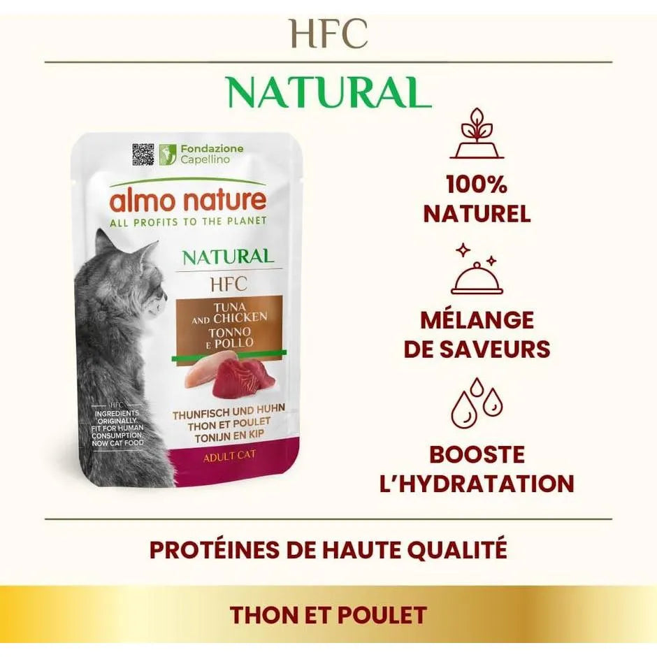 ALMO NATURE HFC Natural Thon et Poulet Pochon 55g