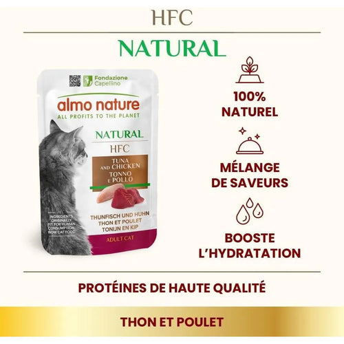 ALMO NATURE HFC Natural Thon et Poulet Pochon 55g