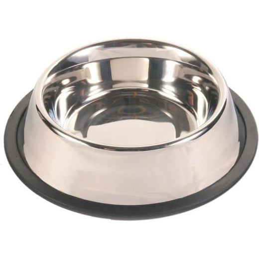 TRIXIE Gamelle en acier inox/caoutchouc 0,45 l Ø 19 cm