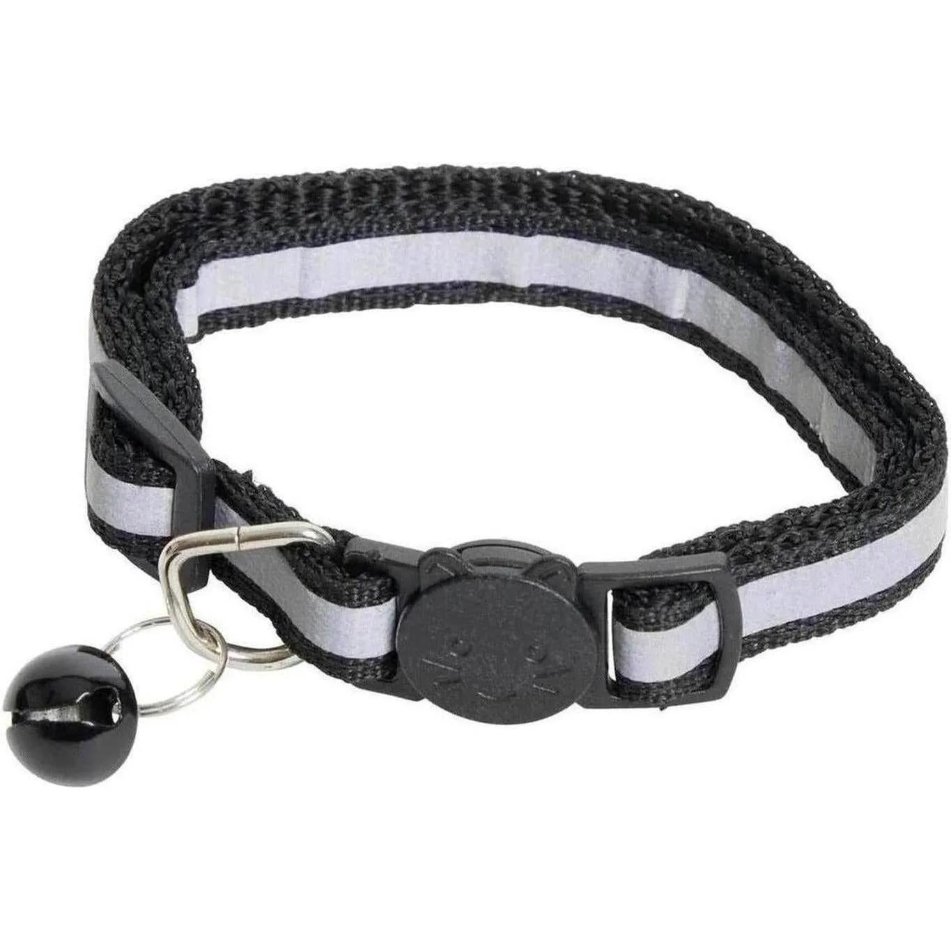 Collier Chat Safe Nylon Réfléchissant Clochette Sécurité Dégagement Rapide 17-26cm Couleur Vive
