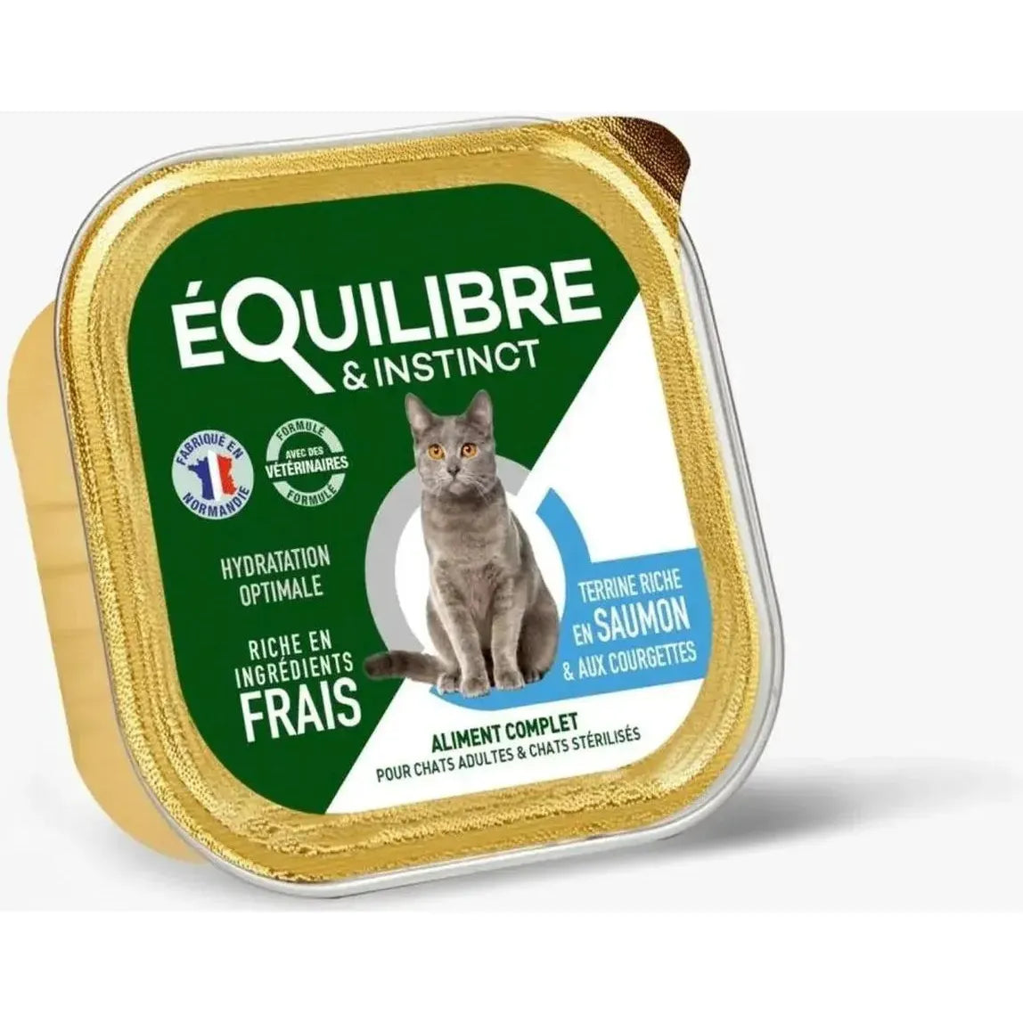 EQUILIBRE & INSTINCT Terrine pour chat adulte saumon légumes BIO 85g