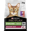 PRO PLAN STERILISED ADULT 1+ SAVOURY DUO riche en canard et au foie de haute qualité 3kg