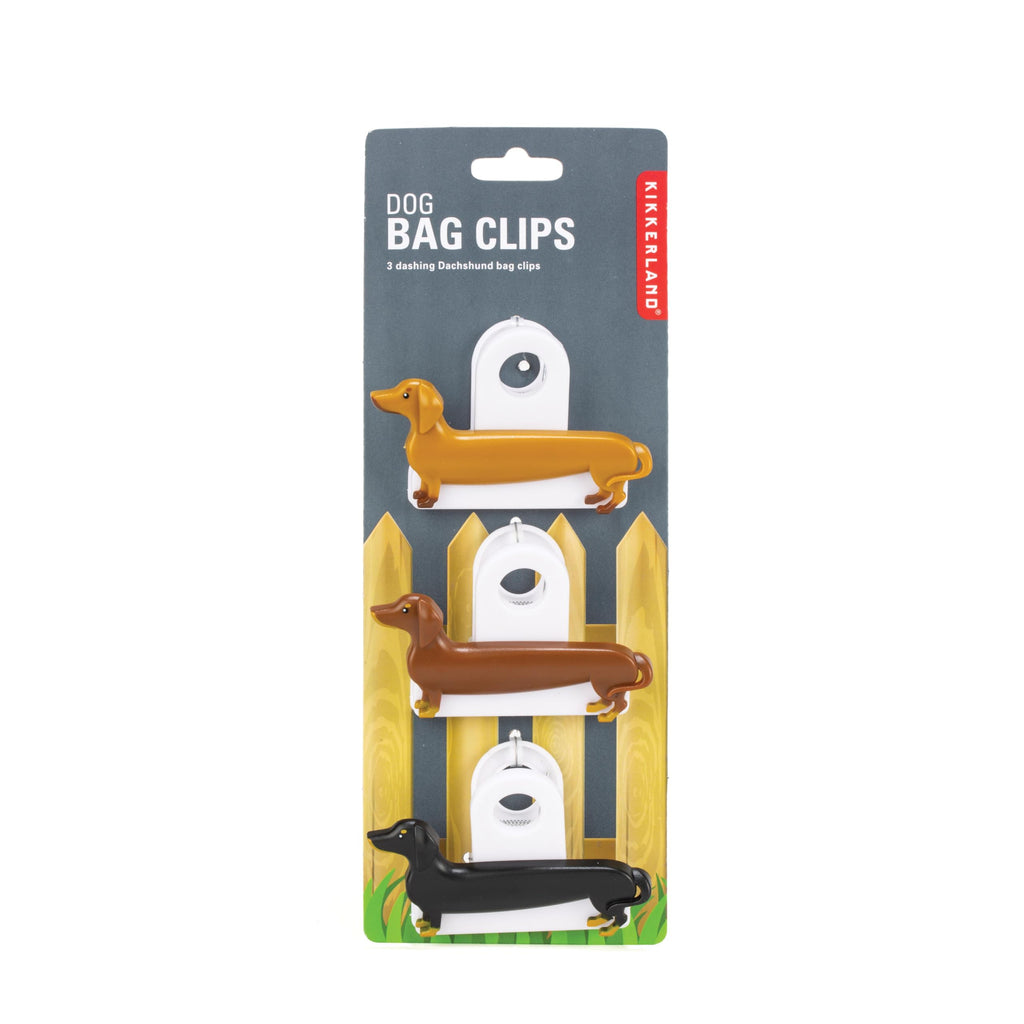 KIKKERLAND DOG BAG CLIP S/3 Lot de 3 Clips pour Sacs Chien Saucisse Plastique Durable