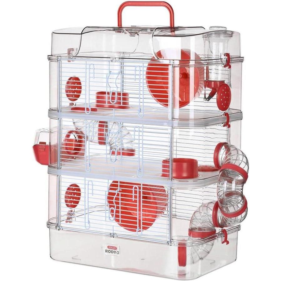 ZOLUX Cage rongeurs RODY 3 TRIO Rouge L 53 x l 27 x H 41 cm