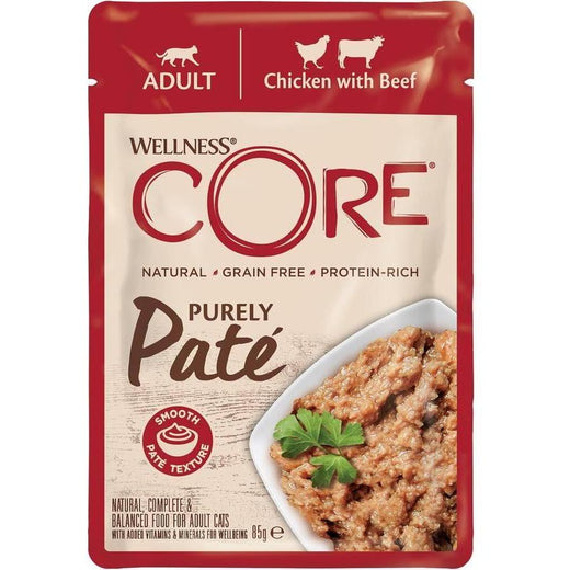 WELLNESS CORE Purely Paté Nourriture humide pour Chat Poulet Boeuf 85g