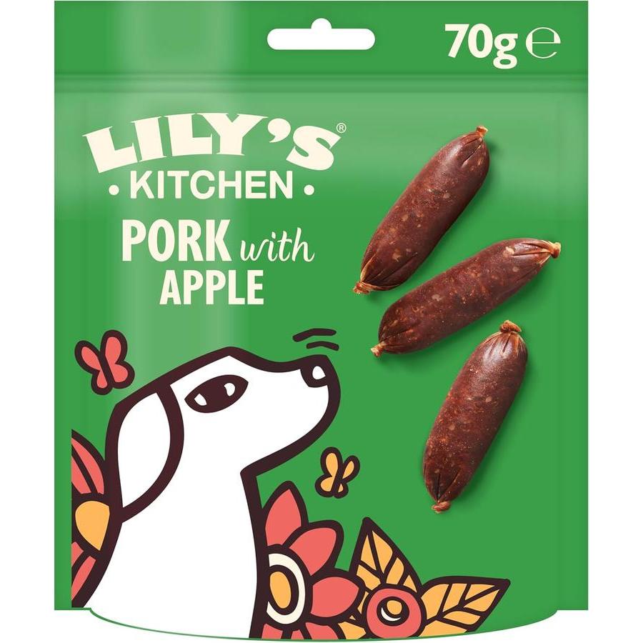 LILY'S KITCHEN Mini Saucisses pour Chien Adulte Porc et Pomme Sans Céréales 8x70g
