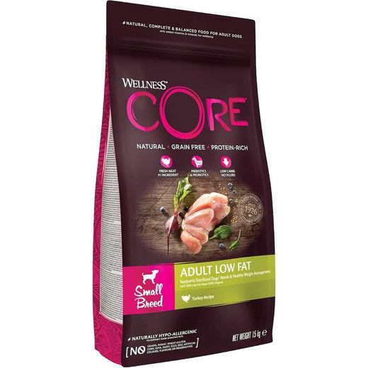 WELLNESS CORE Low Fat Croquettes pour Chien de Petite Taille Dinde