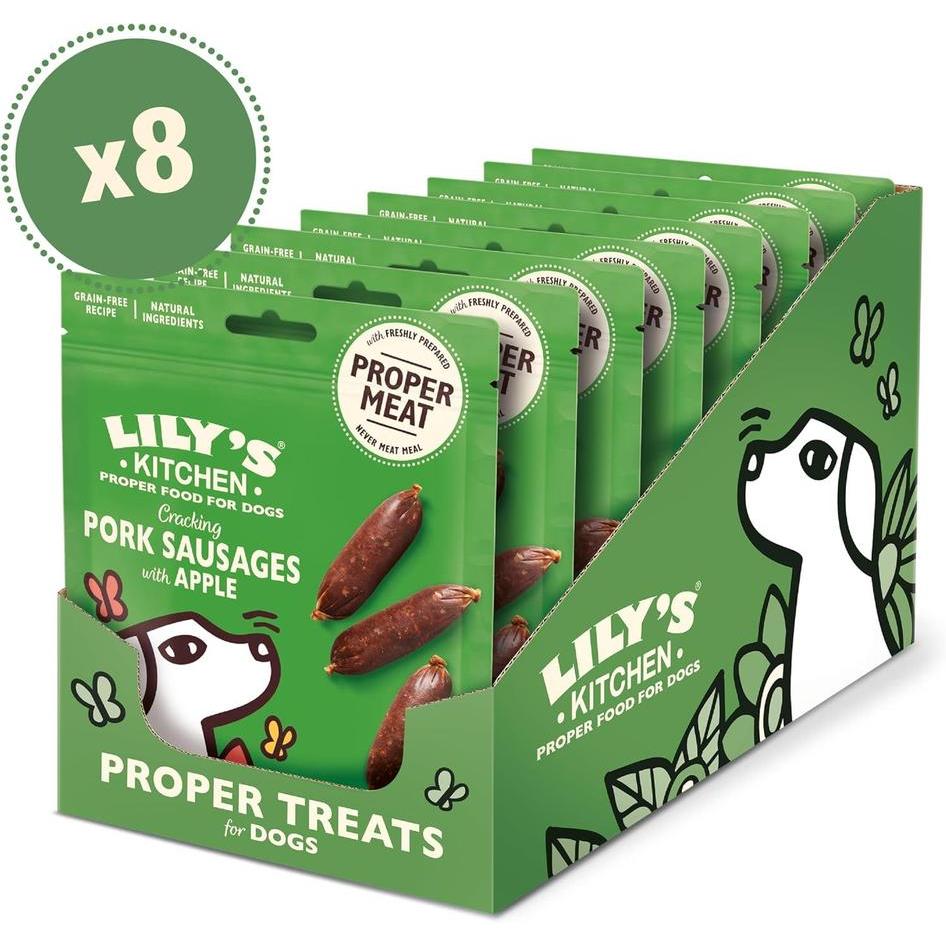 LILY'S KITCHEN Mini Saucisses pour Chien Adulte Porc et Pomme Sans Céréales 8x70g