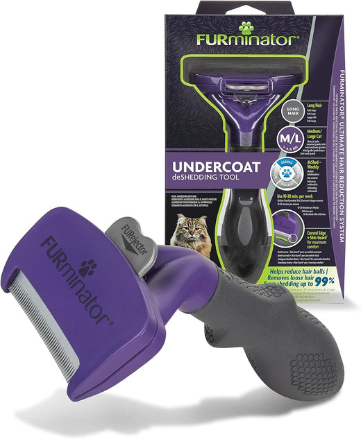 FURMINATOR Outil de Toilettage Pour Chat de Grande Taille à Poils Longs Noir