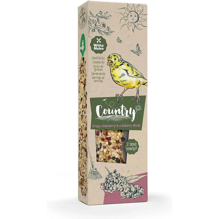 WITTE MOLEN Country Sticks Canari Sureau & Canneberge 2 Sticks 60g