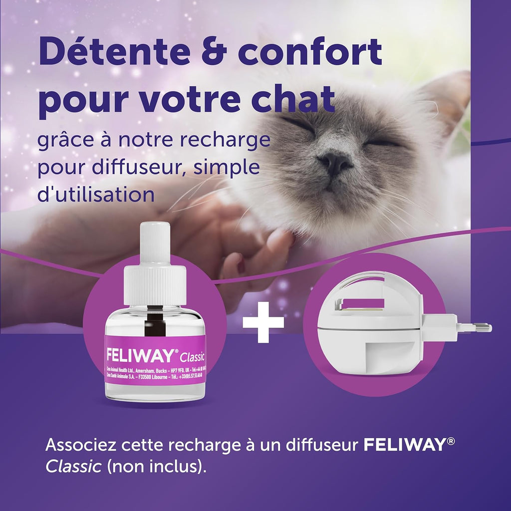 FELIWAY Classic Recharge Diffuseur de Phéromones Apaisantes Chat 48ml