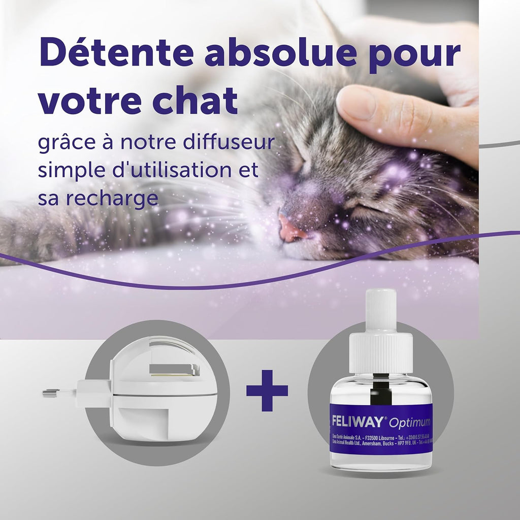 FELIWAY Optimum Diffuseur Anti-Stress pour Chat Kit Complet 30 Jours