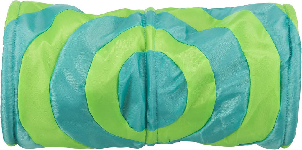 TRIXIE 2xTunnel Ludique Rongeurs Nylon/Peau d'agneau Vert-Gris 15x35 cm