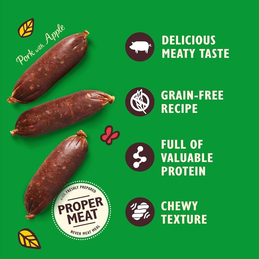 LILY'S KITCHEN Mini Saucisses pour Chien Adulte Porc et Pomme Sans Céréales 8x70g